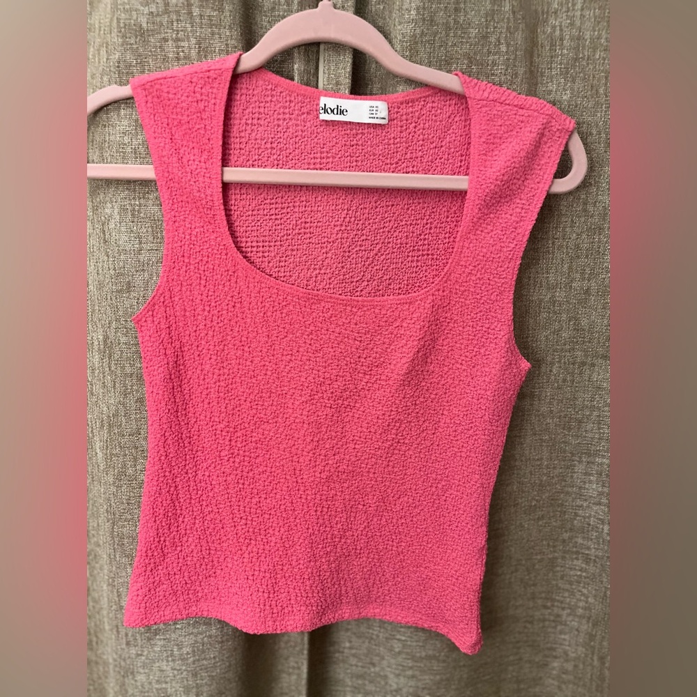 Elodie Pink Smocked Sleeveless Tank Top
